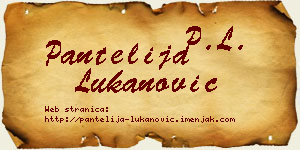 Pantelija Lukanović vizit kartica